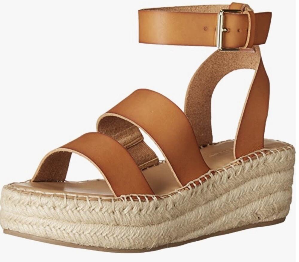 The Drop Listilla Espadrille Platform Ankle Strap Brown Sandals Size 11 Wedge